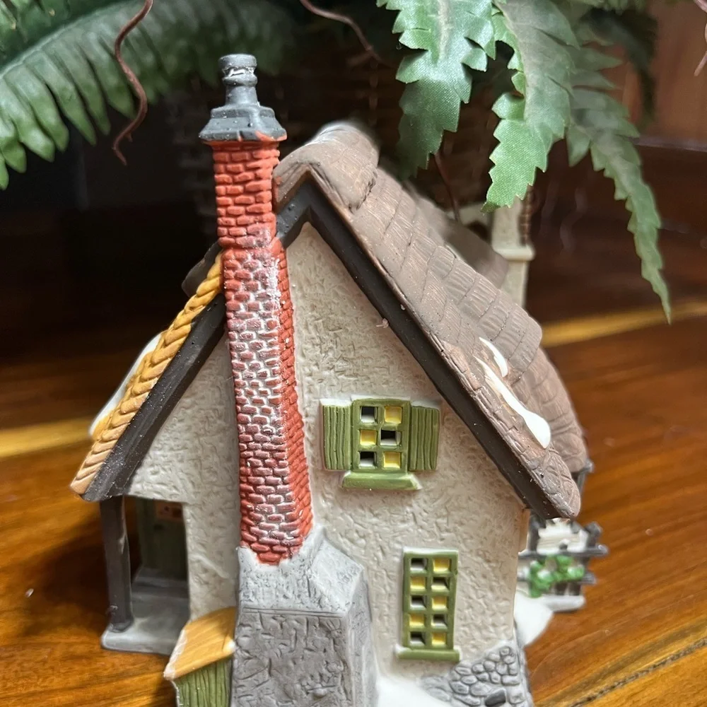 Department 56 Illuminated Cottage with Brown and Cream Accents